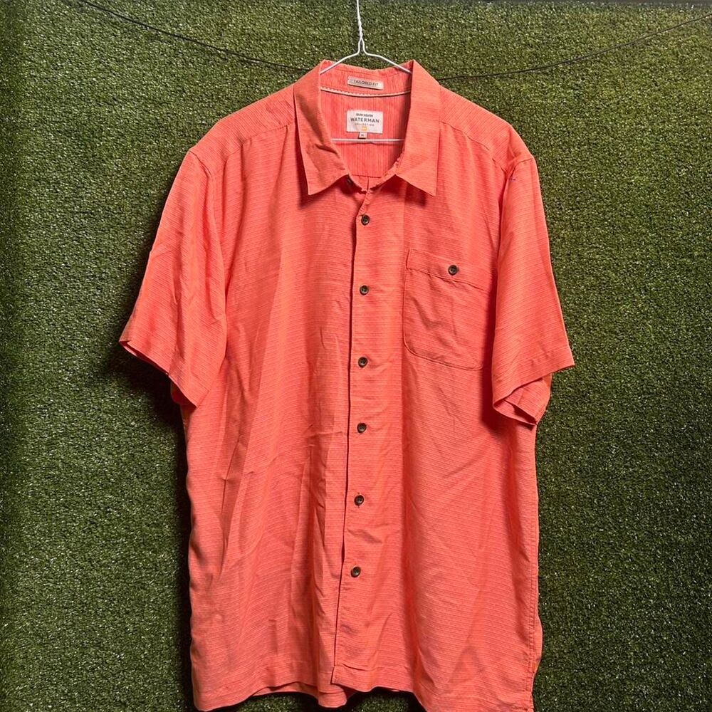Quiksilver Men's Orange and Pink Shirt